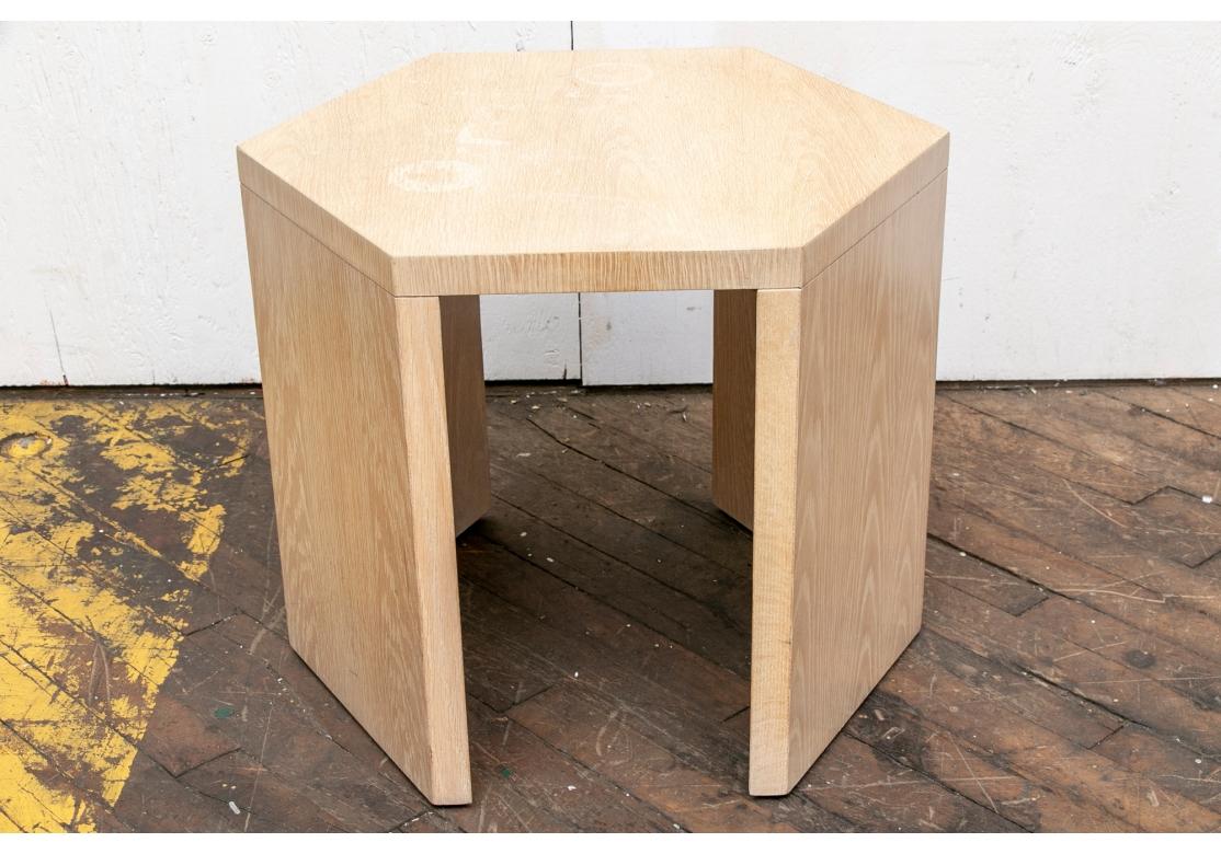 20th Century Blonde Wood Hexagonal End Table By Jay Spectre for Restoration For Sale