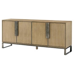 Blonde Wood Industrial Media Cabinet