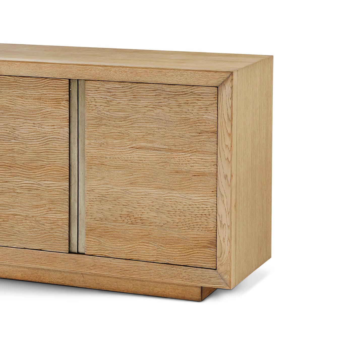Blonde Wooden Organic Modern Media Cabinet In New Condition For Sale In Westwood, NJ