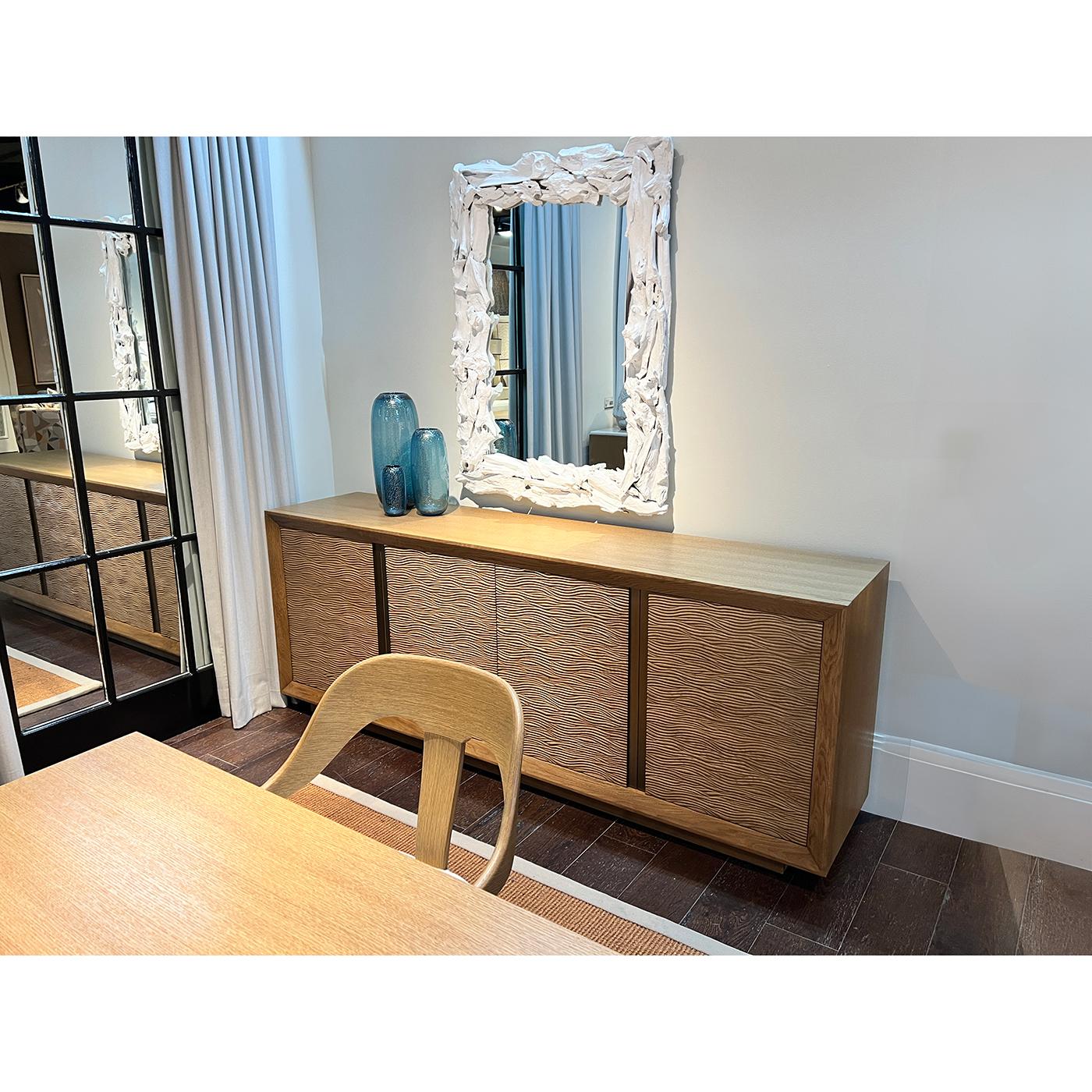 Blonde Wooden Organic Modern Media Cabinet For Sale 3