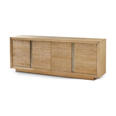 Armario multimedia moderno orgánico de madera rubia