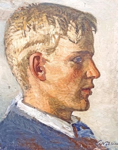 "Blonde Youth, " Impressionist Portrait of Staffan Nyblom by Swedish Painter