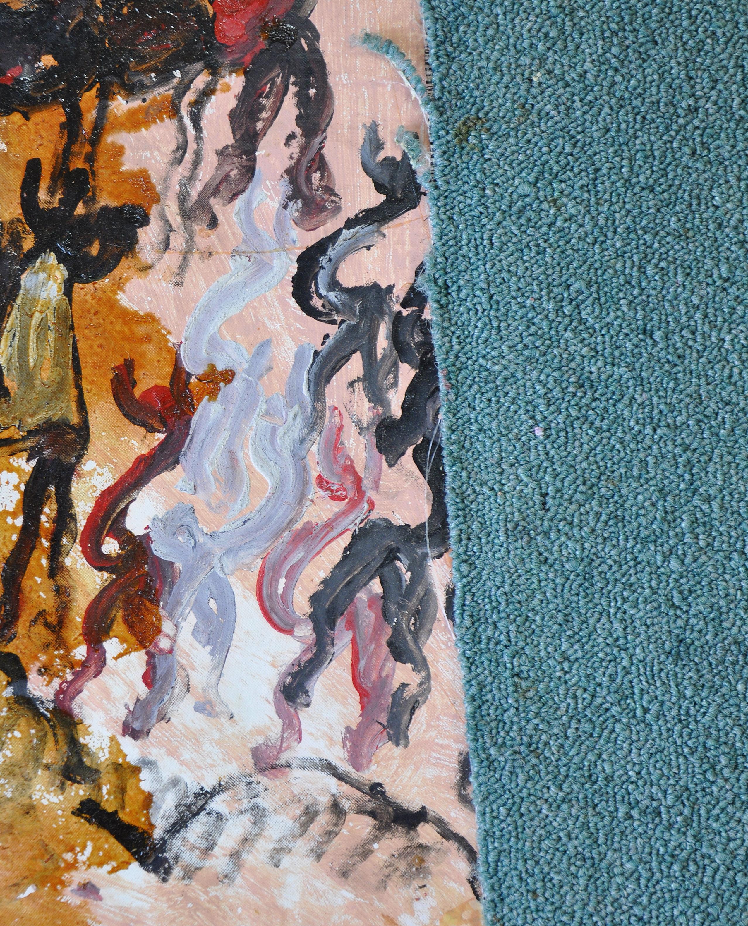 Pittura Senza titolo, pittura a tecnica mista di Purvis Young, anni '80 in vendita