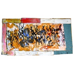 Untitled, Purvis Young Mixed-Media Painting, 1980s