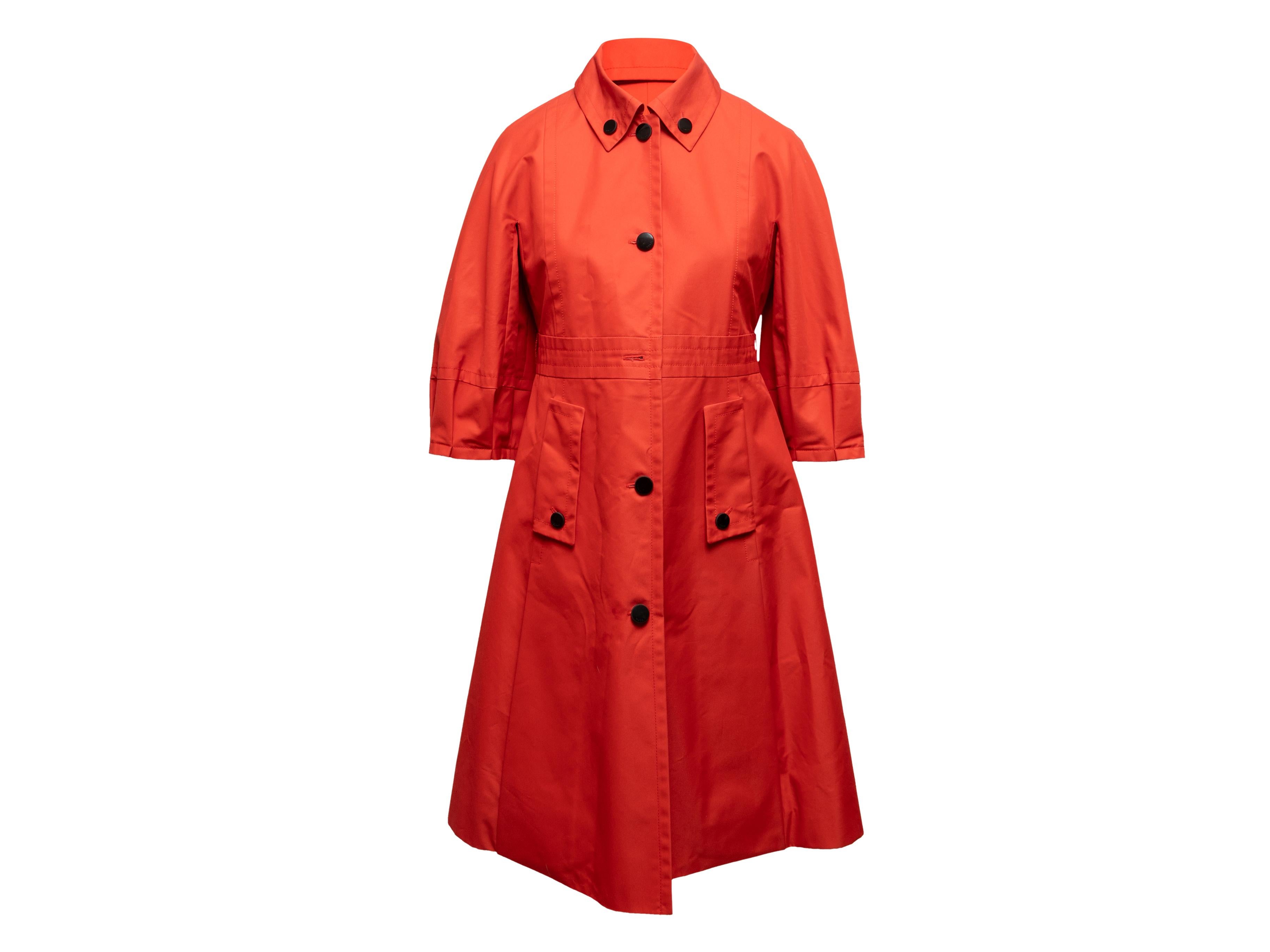 Blood Orange Gucci Three-Quarter Sleeve Trench Coat In Excellent Condition In New York, NY