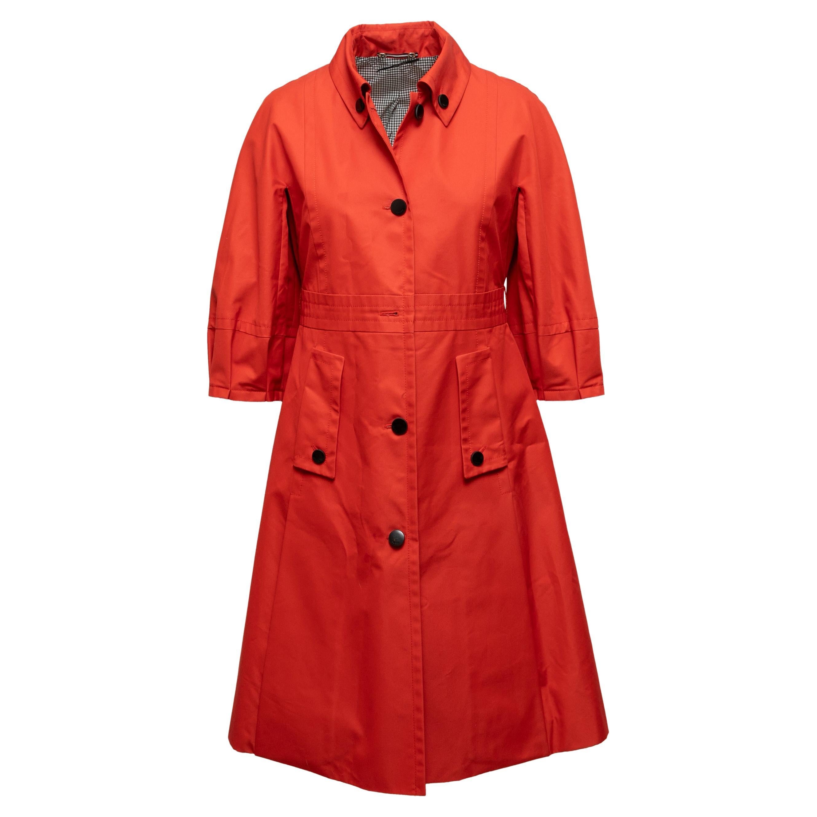 Blood Orange Gucci Three-Quarter Sleeve Trench Coat