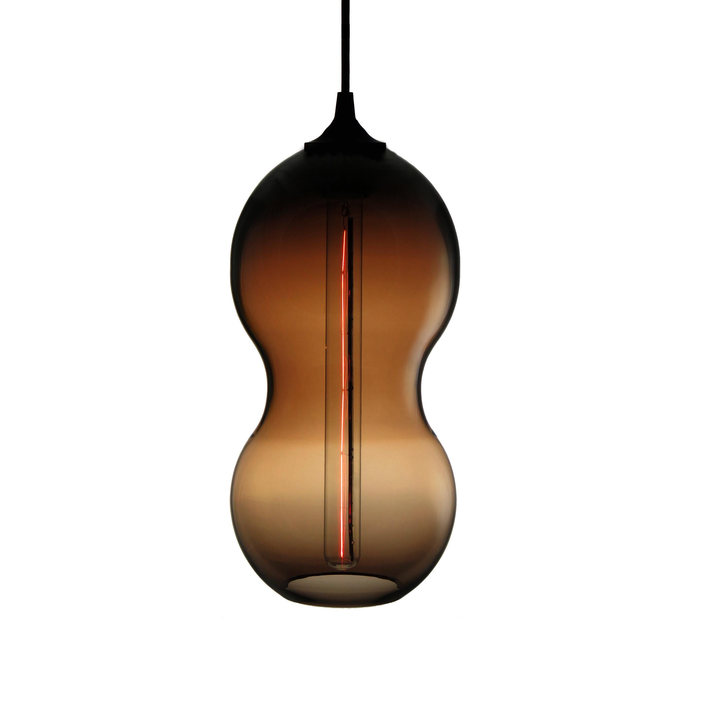 Mexican Blood Red Contemporary Organic Archtiectural Hand Blown Pendant Lamp For Sale