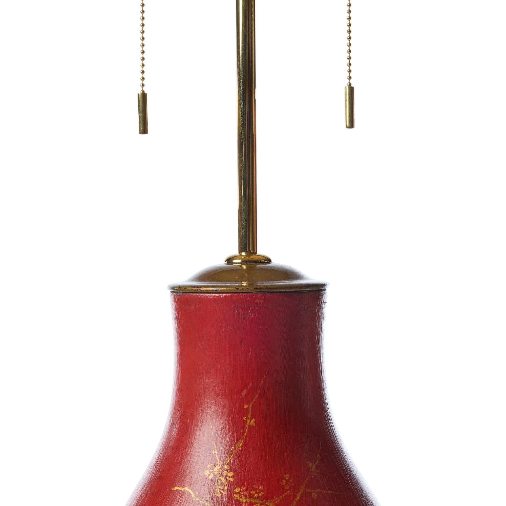Blood Red Table Lamp In Good Condition For Sale In Sagaponack, NY