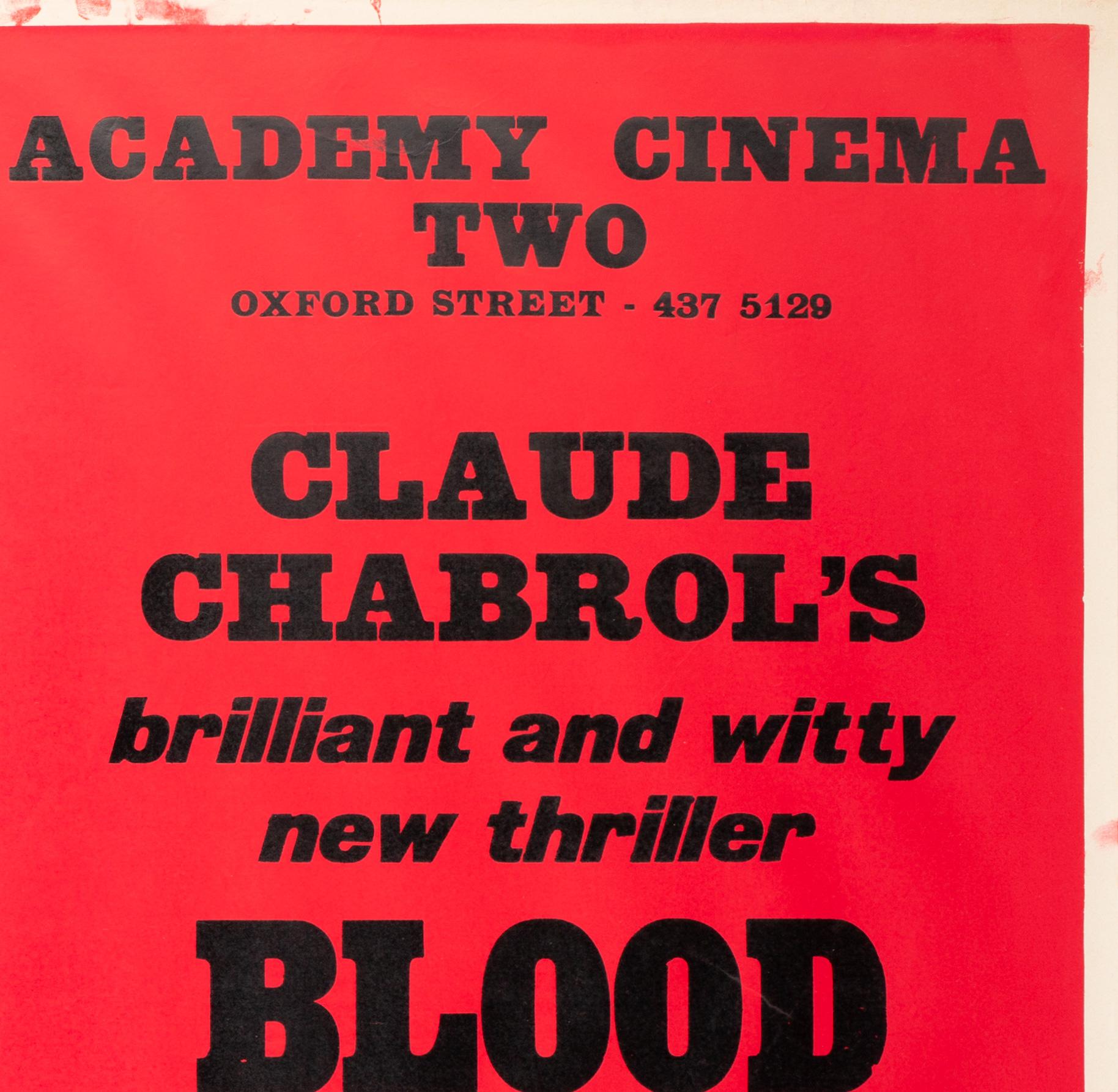 20th Century Blood Wedding 1973 Academy Cinema UK Quad Film Poster, Strausfeld For Sale