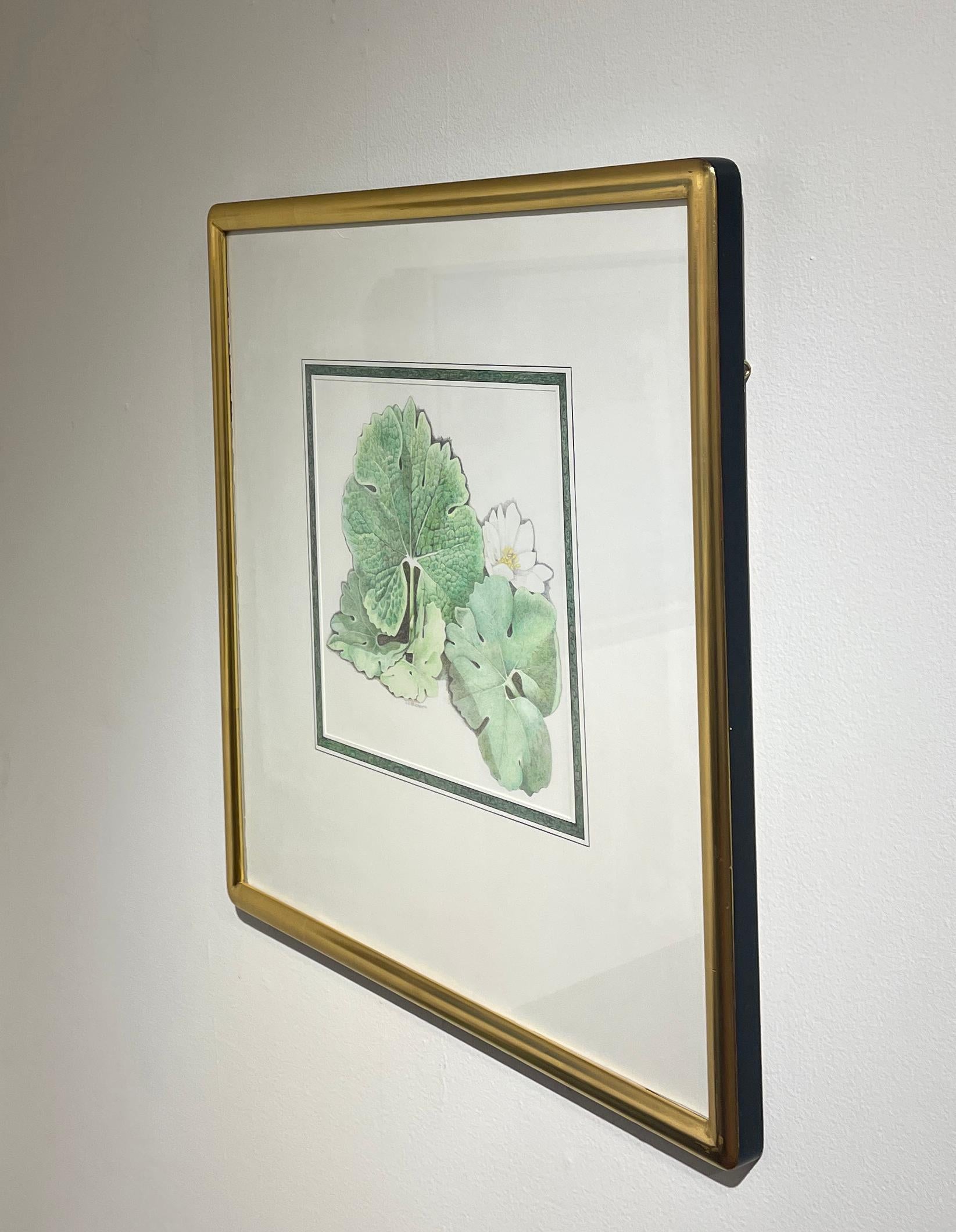 Contemporary Bloodroot, Gold Frame For Sale