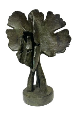 Bloodroot, Small Scale Cast Bronze Botanical Sculpture with Subtle Patina