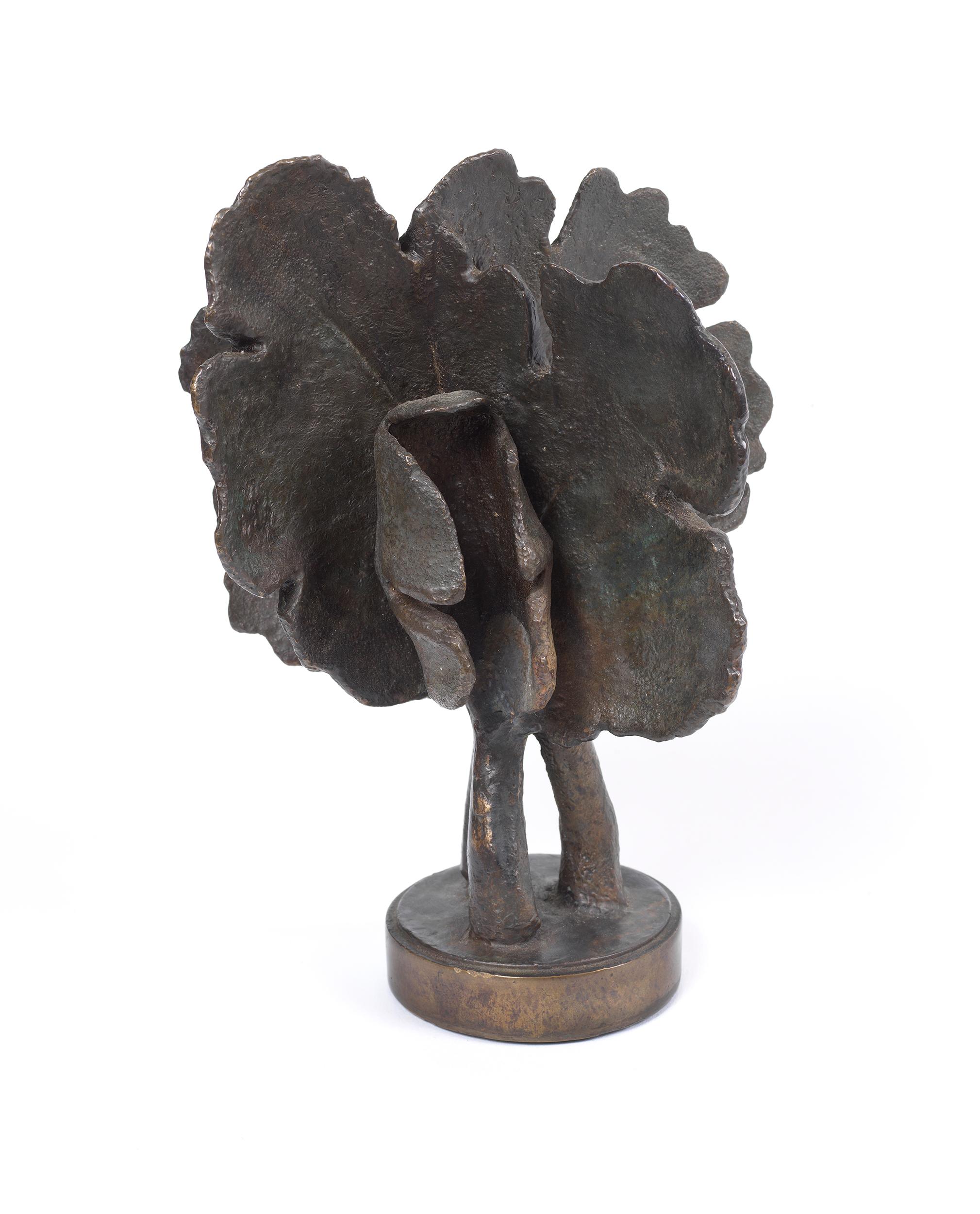 American Bloodroot, Small Scale Cast Bronze Botanical Sculpture with Subtle Patina