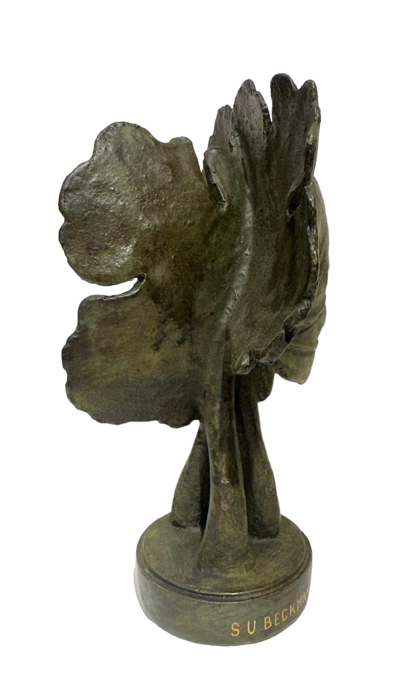 Kleine botanische Skulptur aus Bronzeguss mit Blutwurzel, botanische Skulptur mit subtiler Patina (amerikanisch) im Angebot