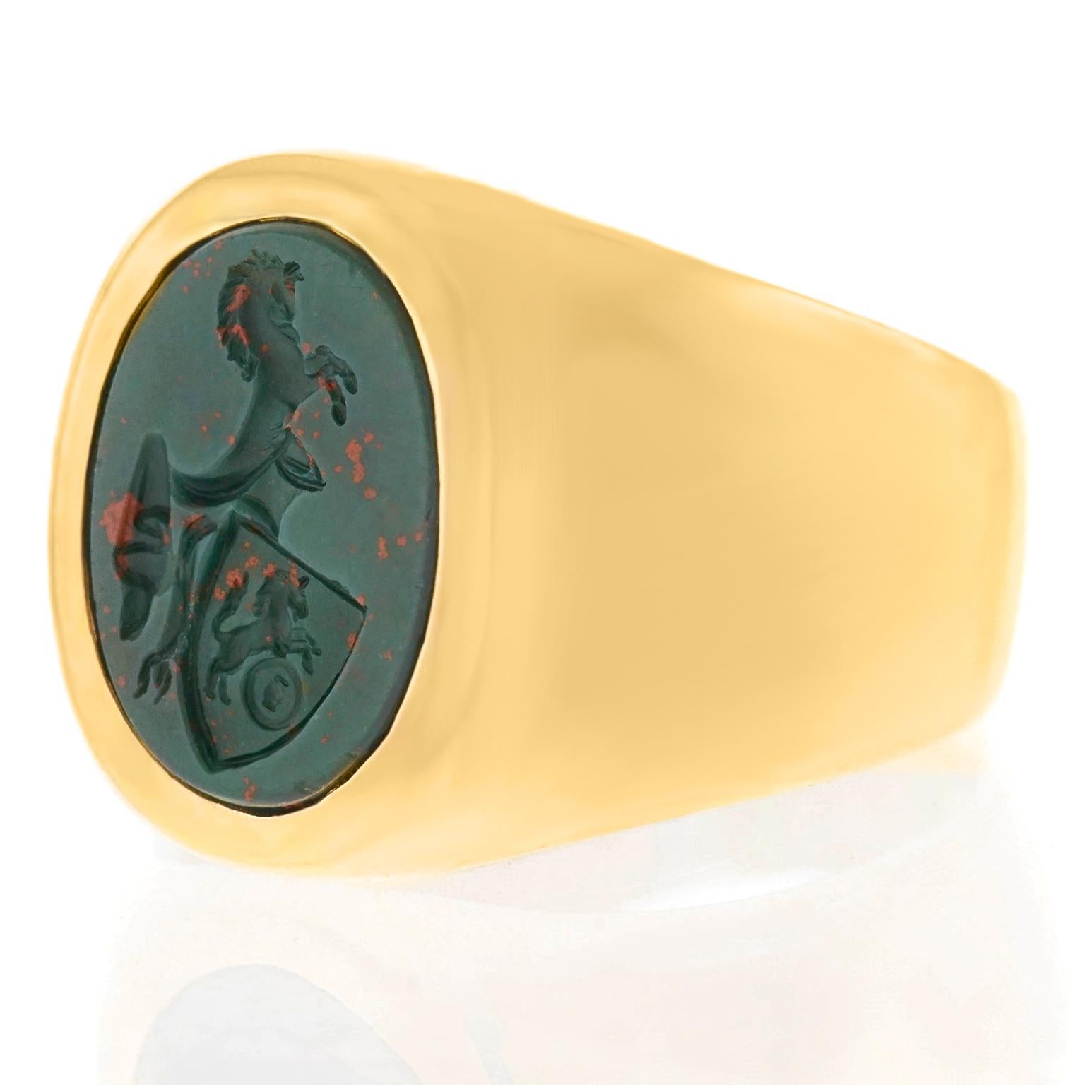 Art Deco Bloodstone Signet Ring