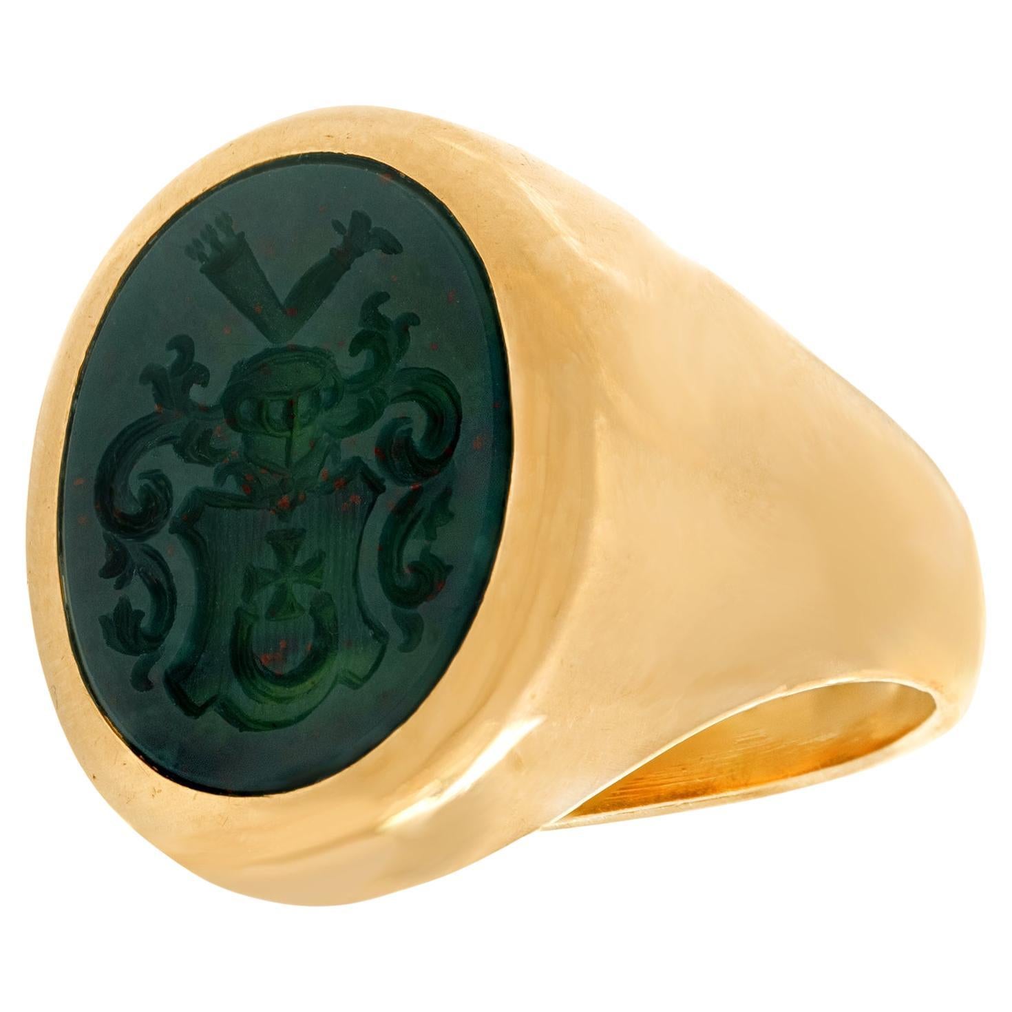 Bloodstone Signet Ring For Sale