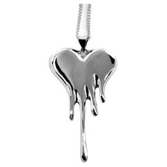 Bloody Heart Necklace made in Sterling Silver