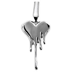 Collana con cuore insanguinato in argento Sterling
