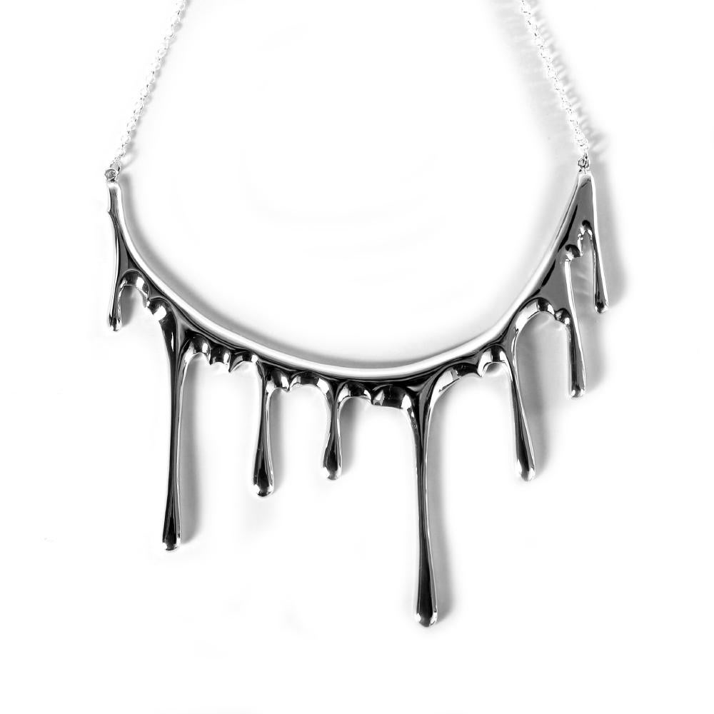 Made to order Bloody Necklace ONE
Made in .950 sterling silver
Chain length 11.8”
60 grams of silver
Includes identification tag

With this piece we initiate our narrative inside the Mexican jewelry industry. This piece was designed for the 5º