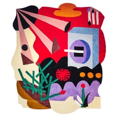 Bloody Poppies Colorful Wool Tapestry / Rug By MIRANDA MAKAROFF