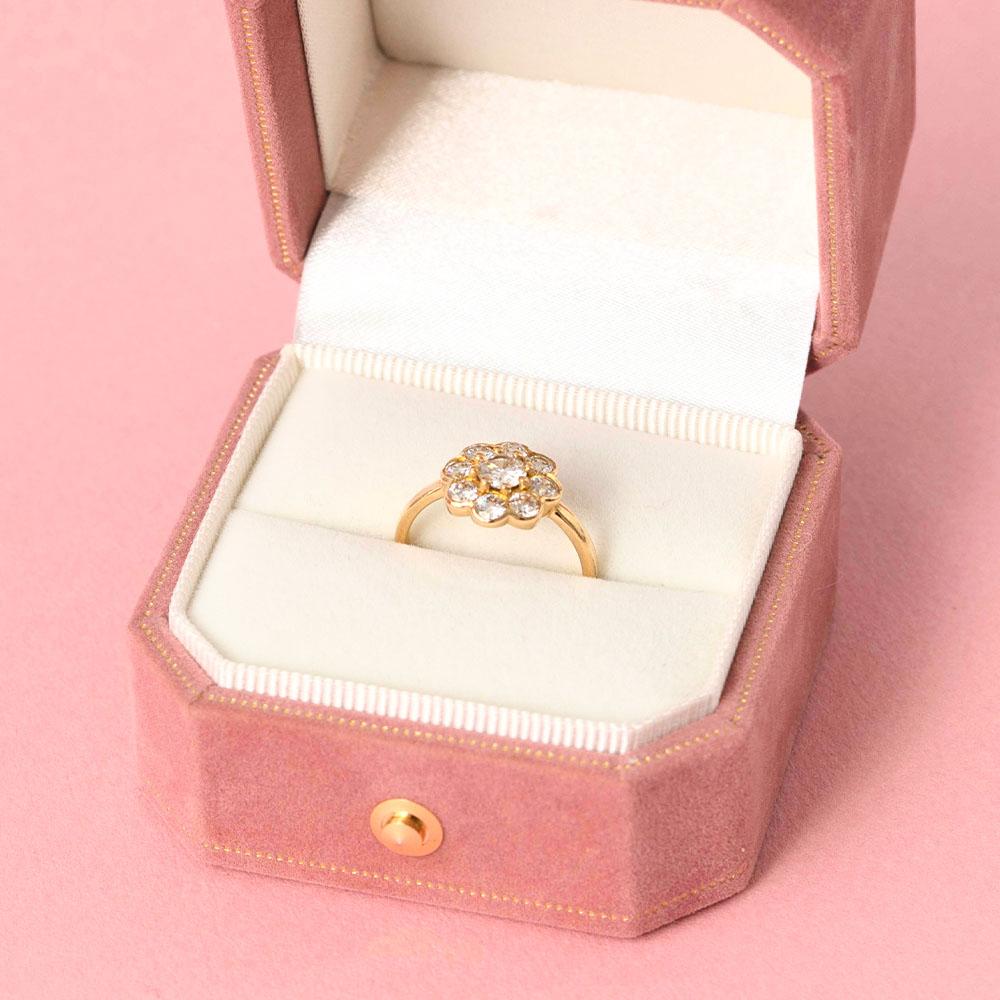 Bloom Blumenring aus 18 Karat Gold mit Diamanten (Viktorianisch)