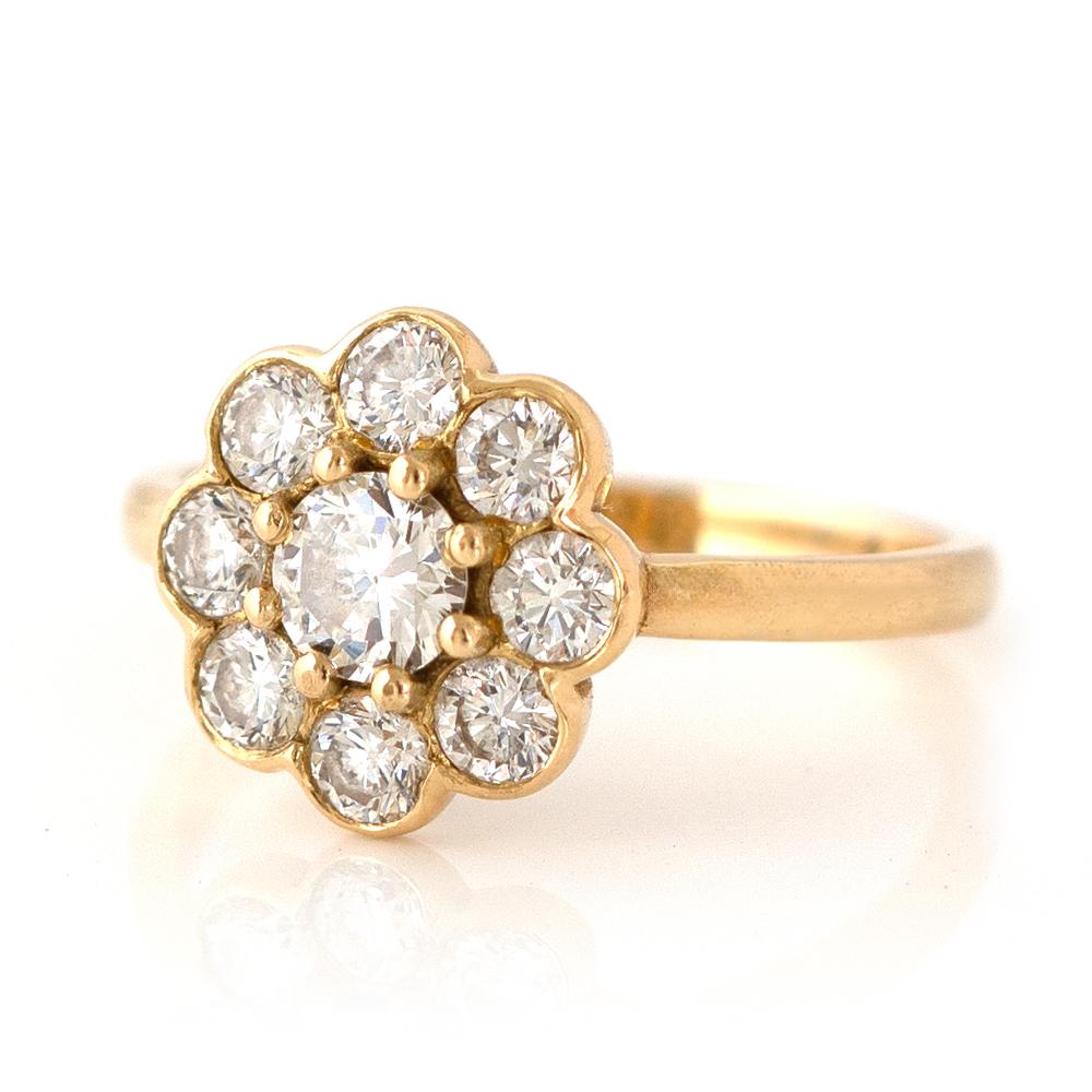 Bloom Blumenring aus 18 Karat Gold mit Diamanten Damen