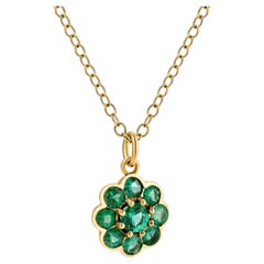 Bloom 18ct Gold Smaragd-Anhänger Halskette