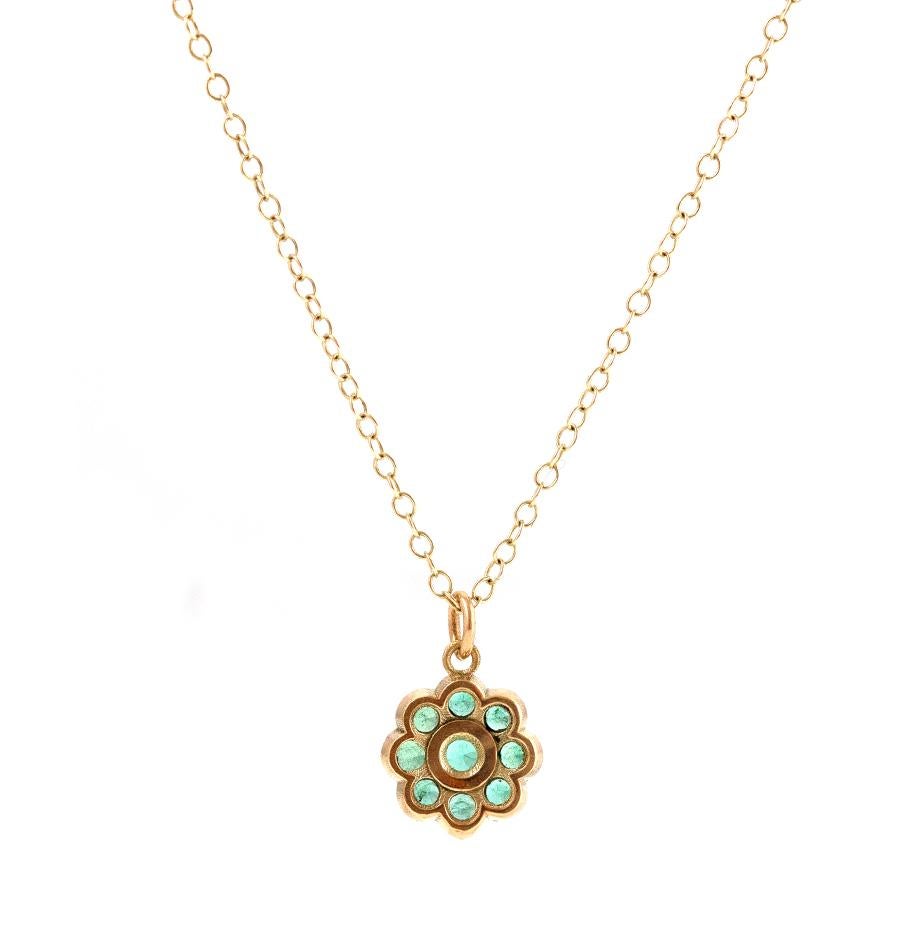 Bloom 18ct Gold Smaragd-Anhänger Halskette im Zustand „Neu“ in London, GB