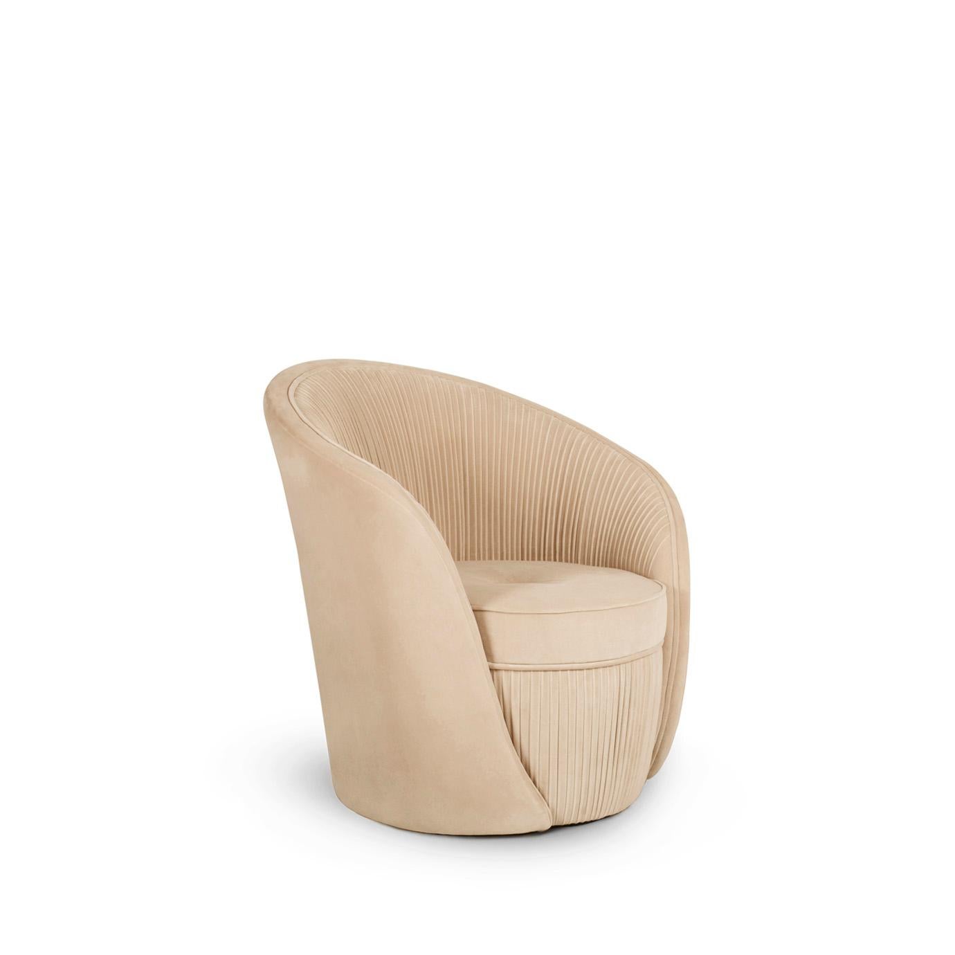 Wrap yourself in a soft flower petal and revel in the fluidity of graceful lines gently curving around your body. A fresh new take on femininity, the Bloom chair was inspired by the tenderness of the prettiest Calla Lily floret and designed by