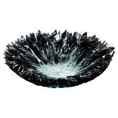 Bloom Bowl in Grey, Glass Textured Sculptural Centrepiece by Wayne Charmer