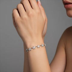 Bracelet à breloques en or jaune 14K (ou 18k sur demande) Bloom Diamond