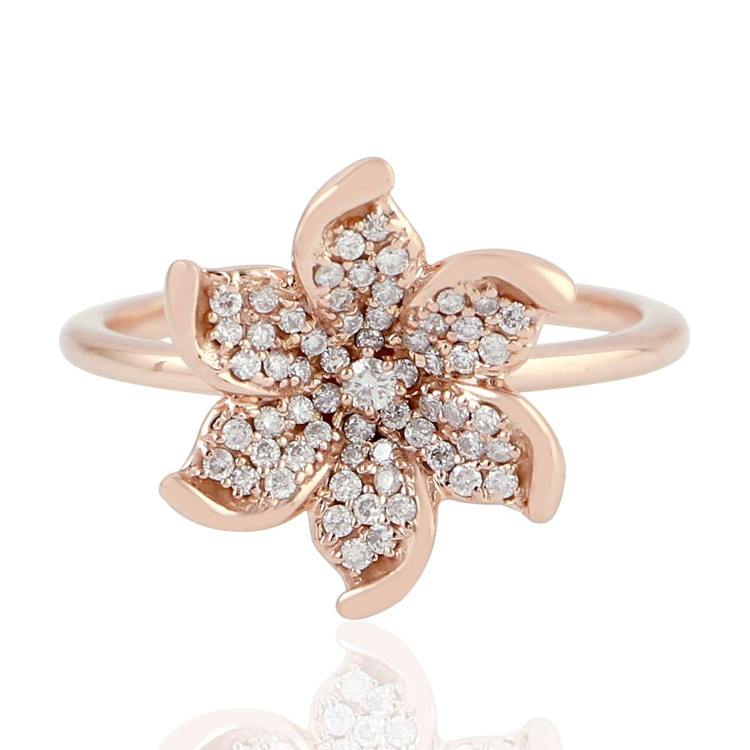 Im Angebot: Bloom Diamant 18 Karat Gold Between the Finger Ring () 7