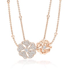 Bloom Diamond Cluster Flower Necklace in 18k Rose Gold