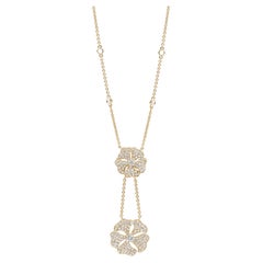 Bloom Diamond Drop Flower Necklace in 18k Yellow Gold