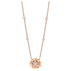 kate spade lady marmalade necklace Bloom Gold and Diamond Flower Halo Necklace in 18k Rose Gold