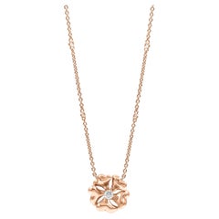 Bloom Gold and Diamond Flower Necklace in 18k Rose Gold