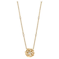 Bloom Gold and Diamond Flower Necklace in 18k Yellow Gold