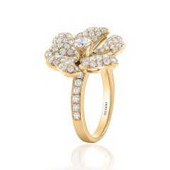 Bloom Gold and Pave Diamond Ring in 18k Yellow Gold