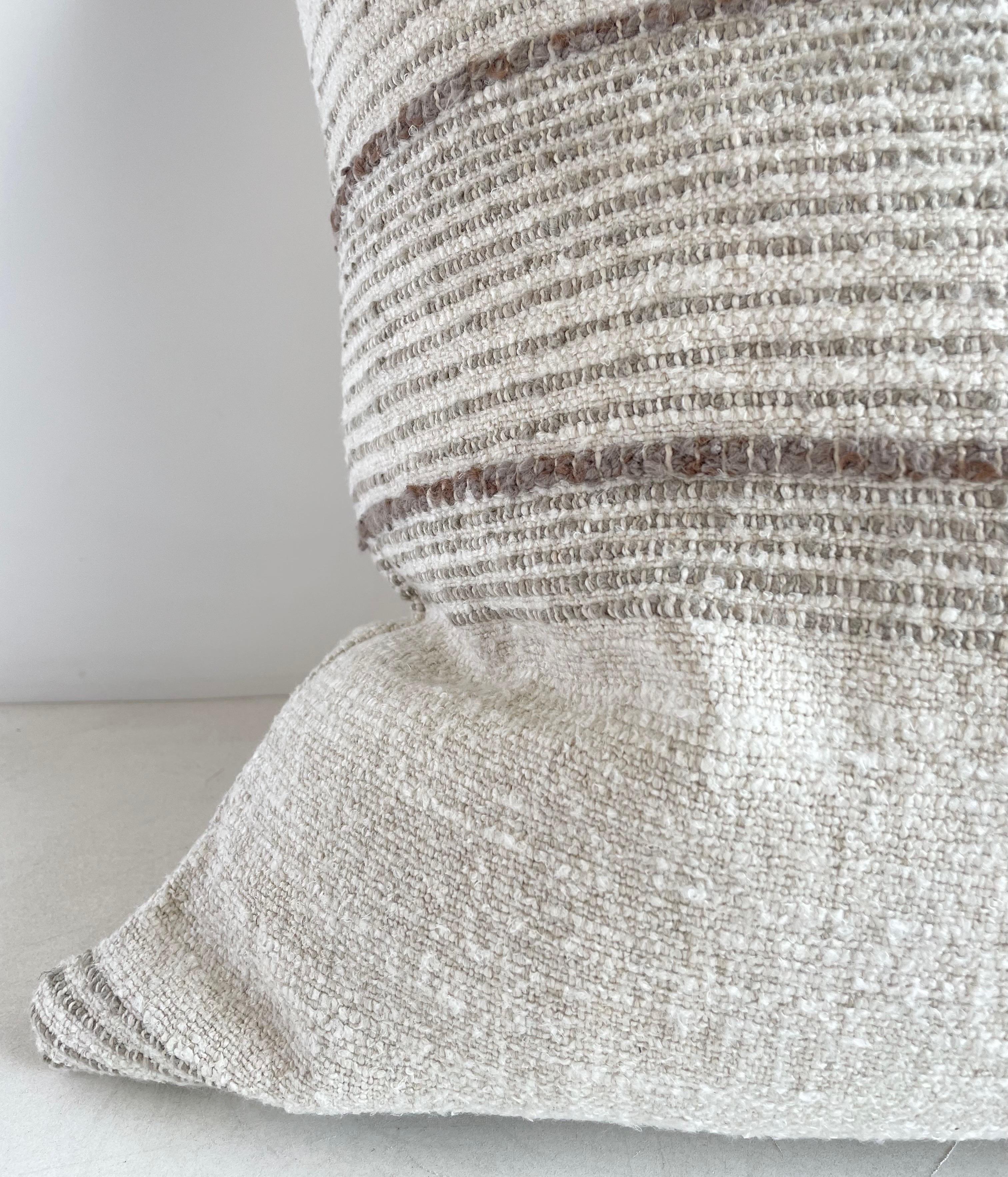 Contemporary Bloom Home Inc Belgian Linen and Cotton Pillow For Sale