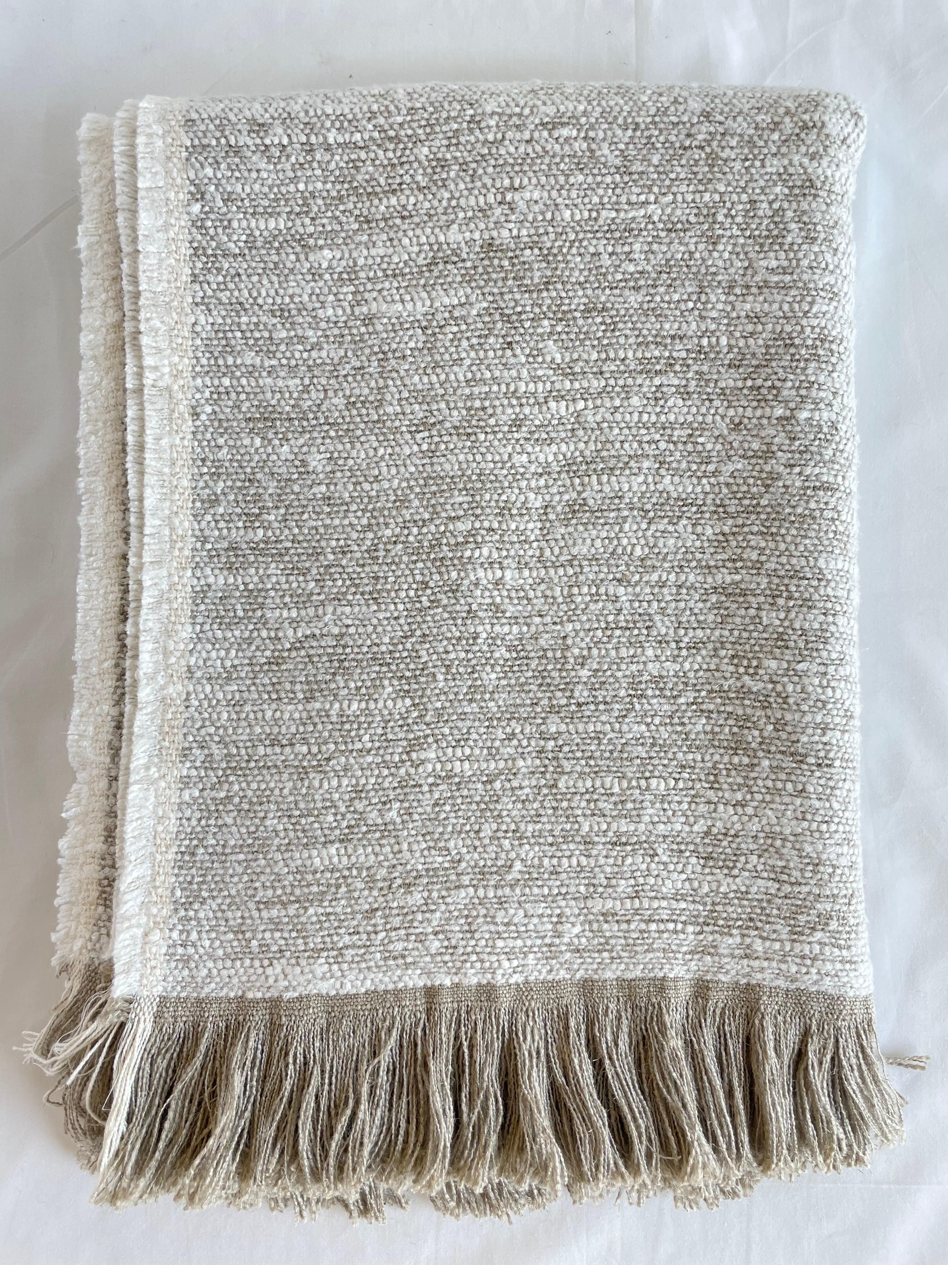 Woven in Belgium using traditional weaving techniques, Bloom Home Inc. Nasha features a Belgian Linen warp and alternating Belgian linen/mixed fiber weft. The alternating wefts create a subtle stripe that plays with both texture and color. If this