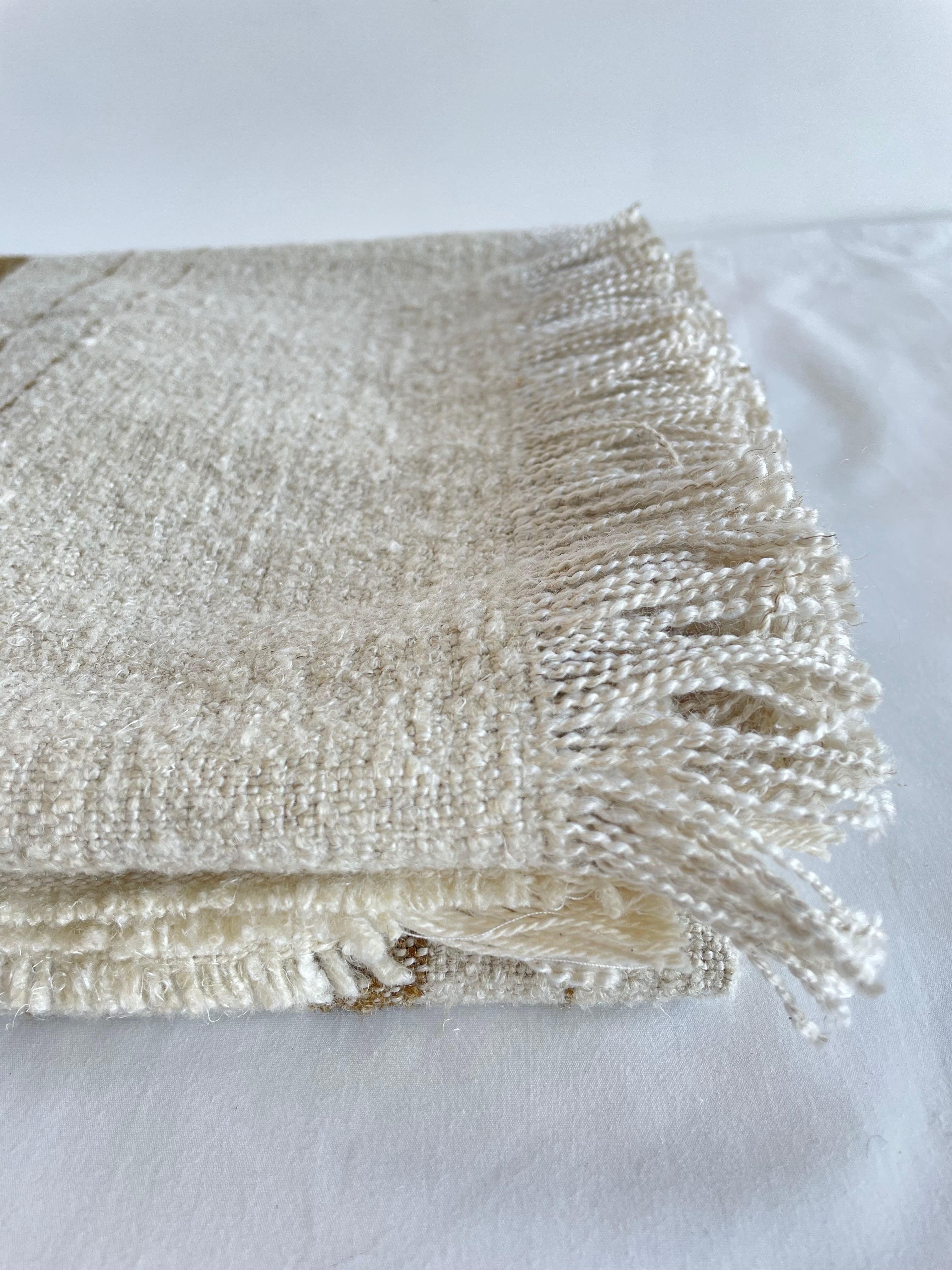 Contemporary Bloom Home Inc Belgian Linen and Cotton Throw For Sale