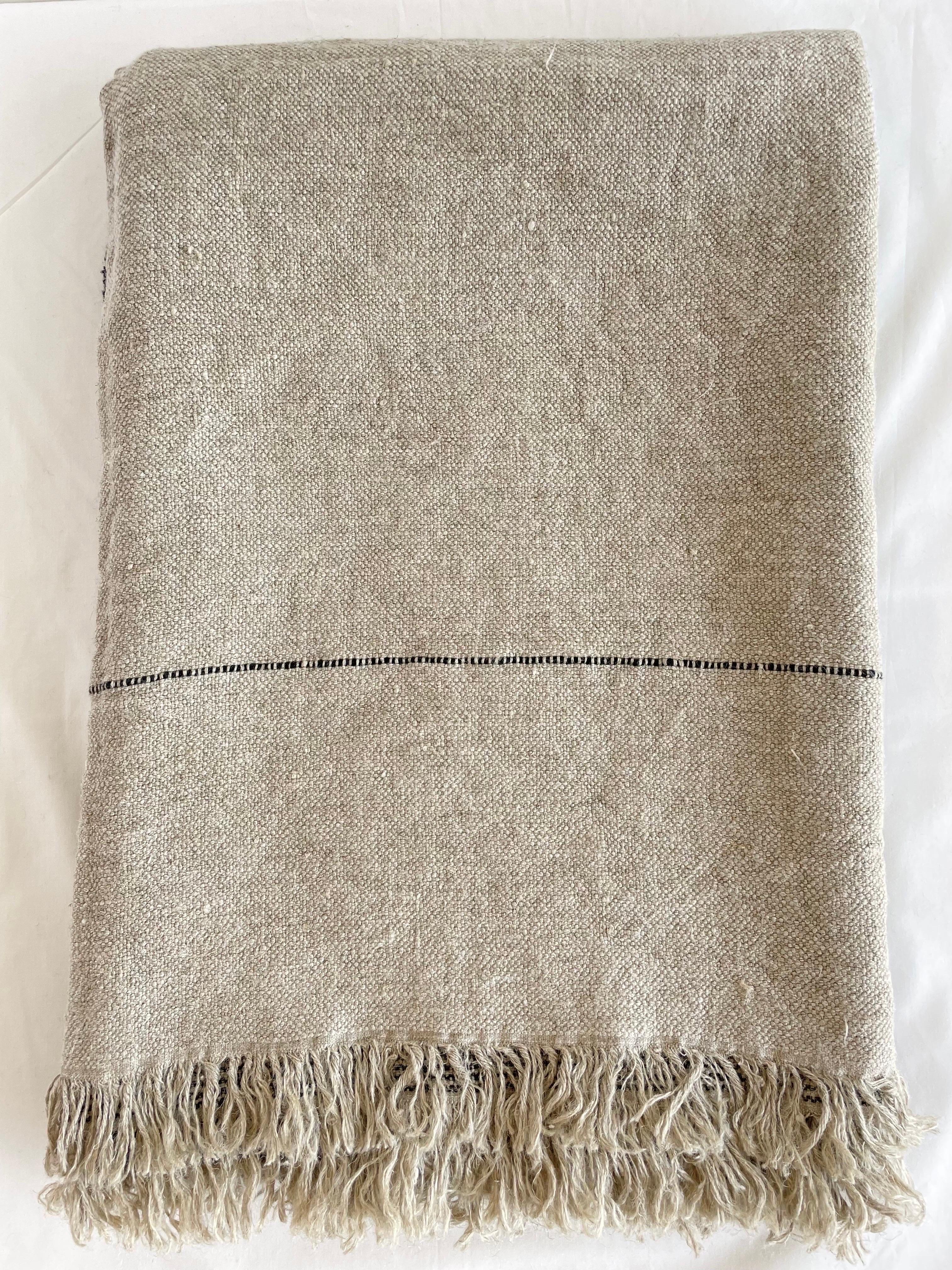 Bloom Home Inc Belgian Linen and Wool Throw For Sale 1