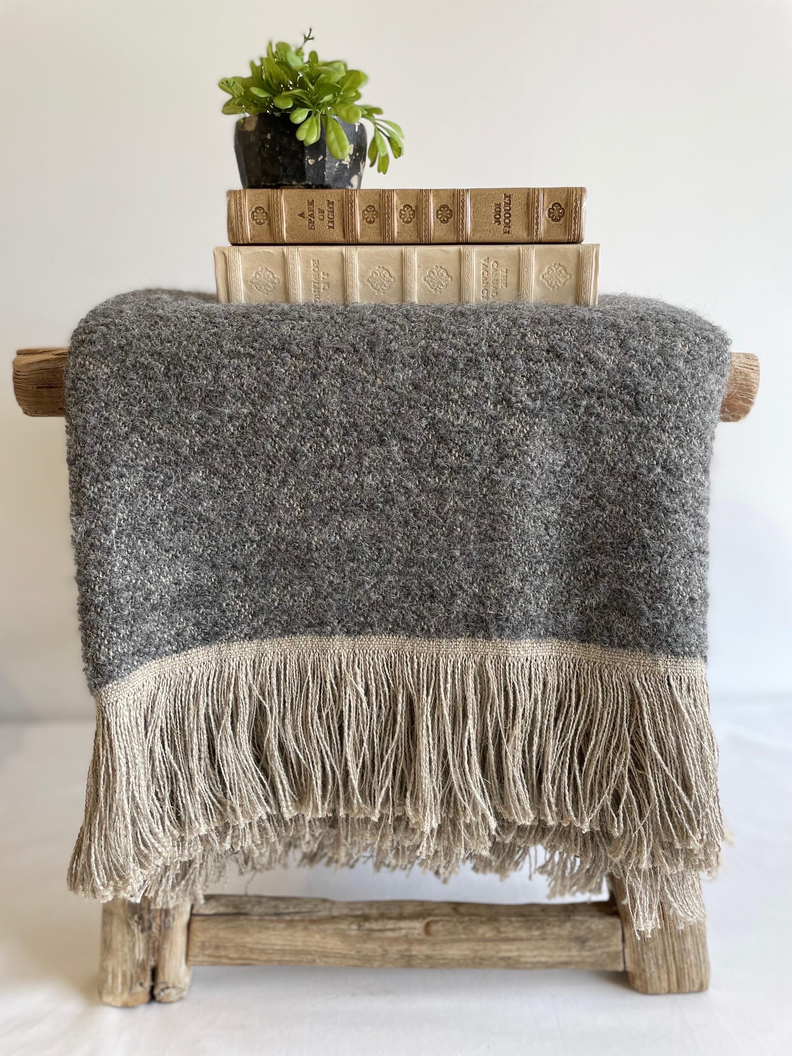 Bloom Home Inc Belgian Linen and Wool Throw For Sale 2