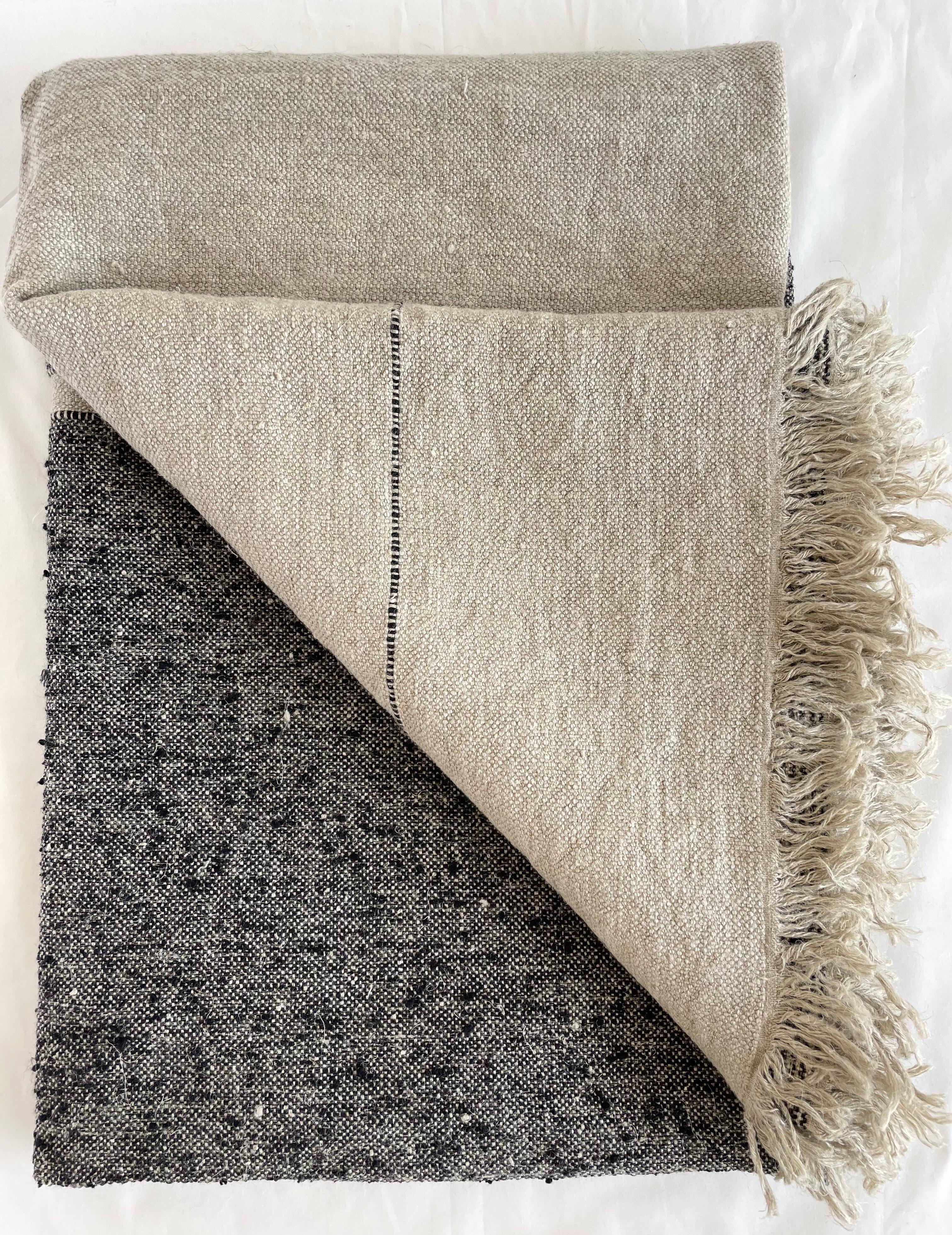 Bloom Home Inc Belgian Linen and Wool Throw For Sale 3