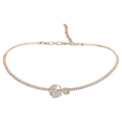 Bloom Pavé Diamond Flower Duo Choker with Mother-of-Pearl in 18k Rose Gold