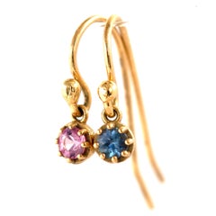 Bloom Sapphire Tanzanite Petal 18ct Gold Drop Earrings