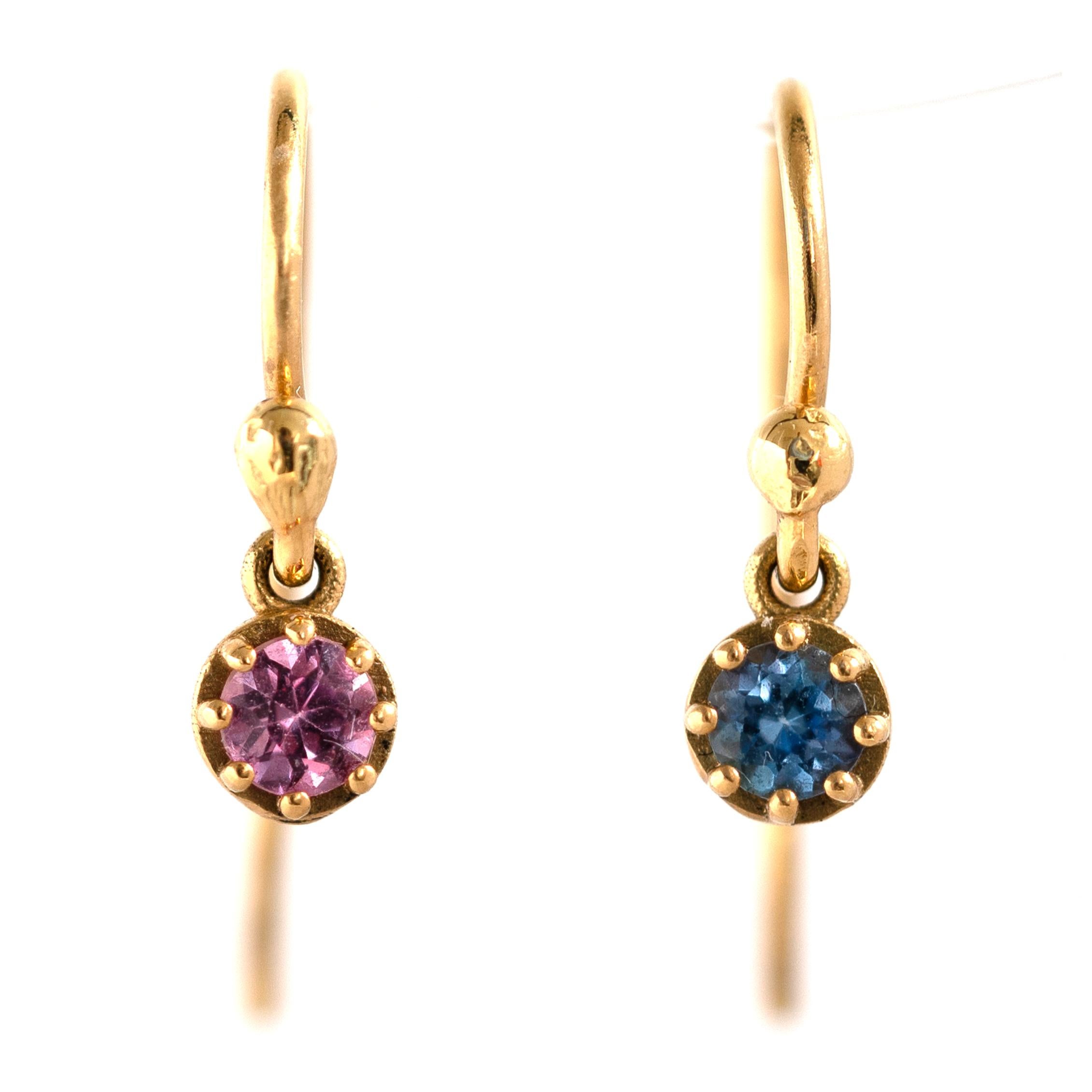 Taglio rotondo Orecchini Bloom Sapphire Tanzanite Petal in oro 18ct in vendita