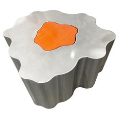 Bloom Beistelltisch von Bert Furnari, Aluminium, Retro-Futuristischer abstrakter Tisch