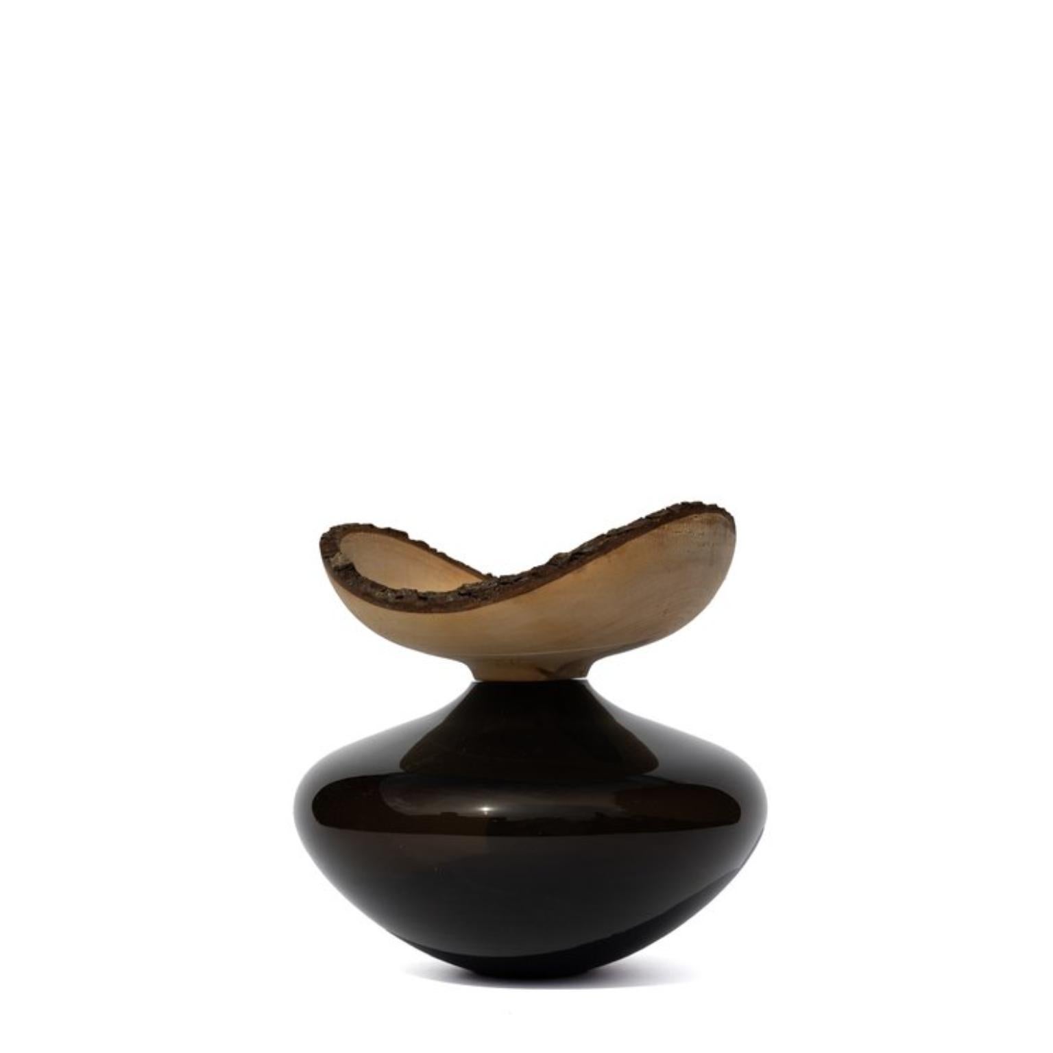 Organic Modern Bloom Stacking Amber Vessel by Pia Wüstenberg For Sale
