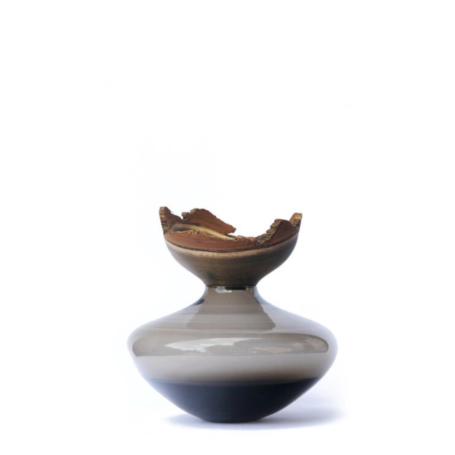 Contemporary Bloom Stacking Black Vessel by Pia Wüstenberg For Sale