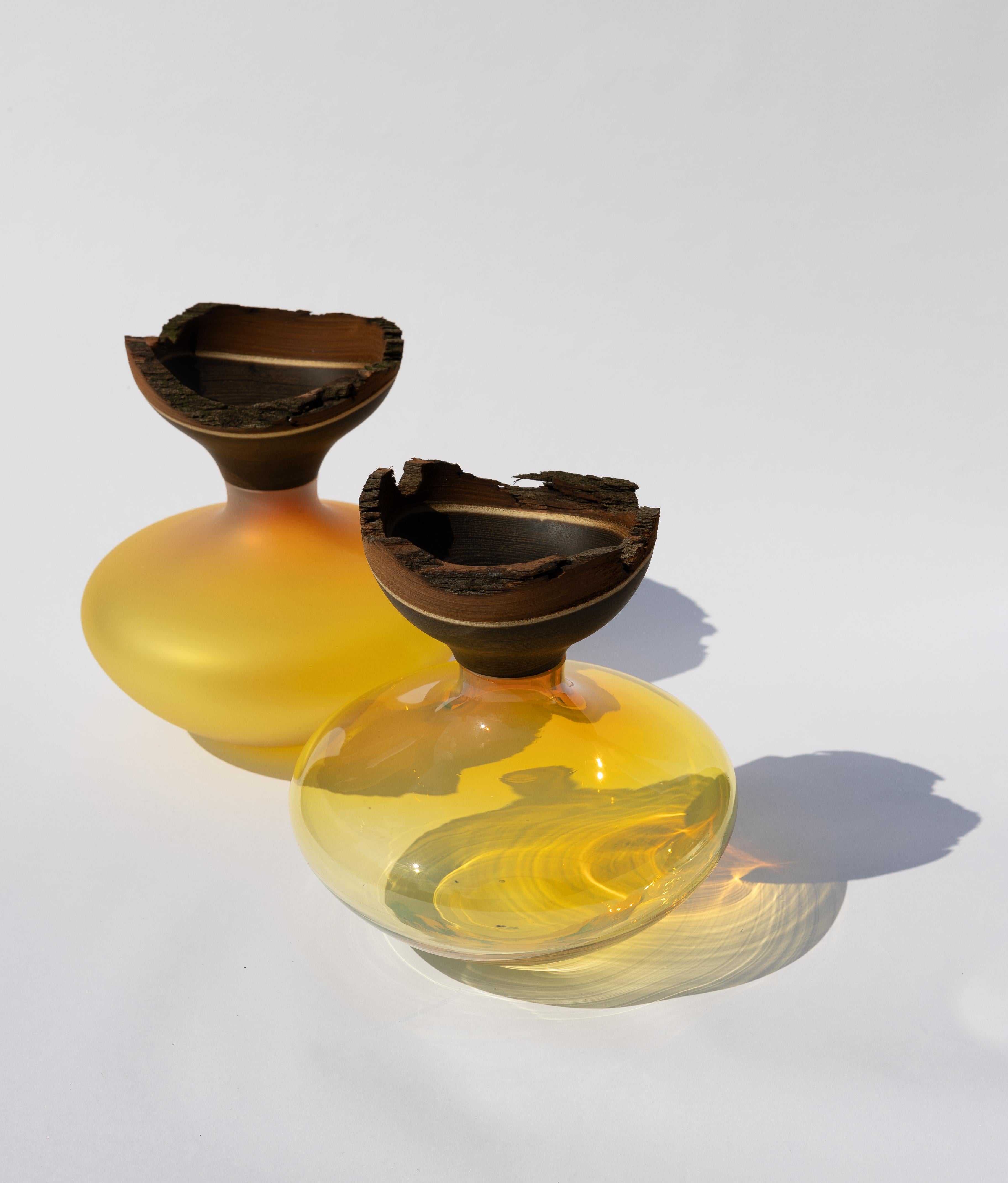 Glass Bloom Stacking Black Vessel by Pia Wüstenberg For Sale